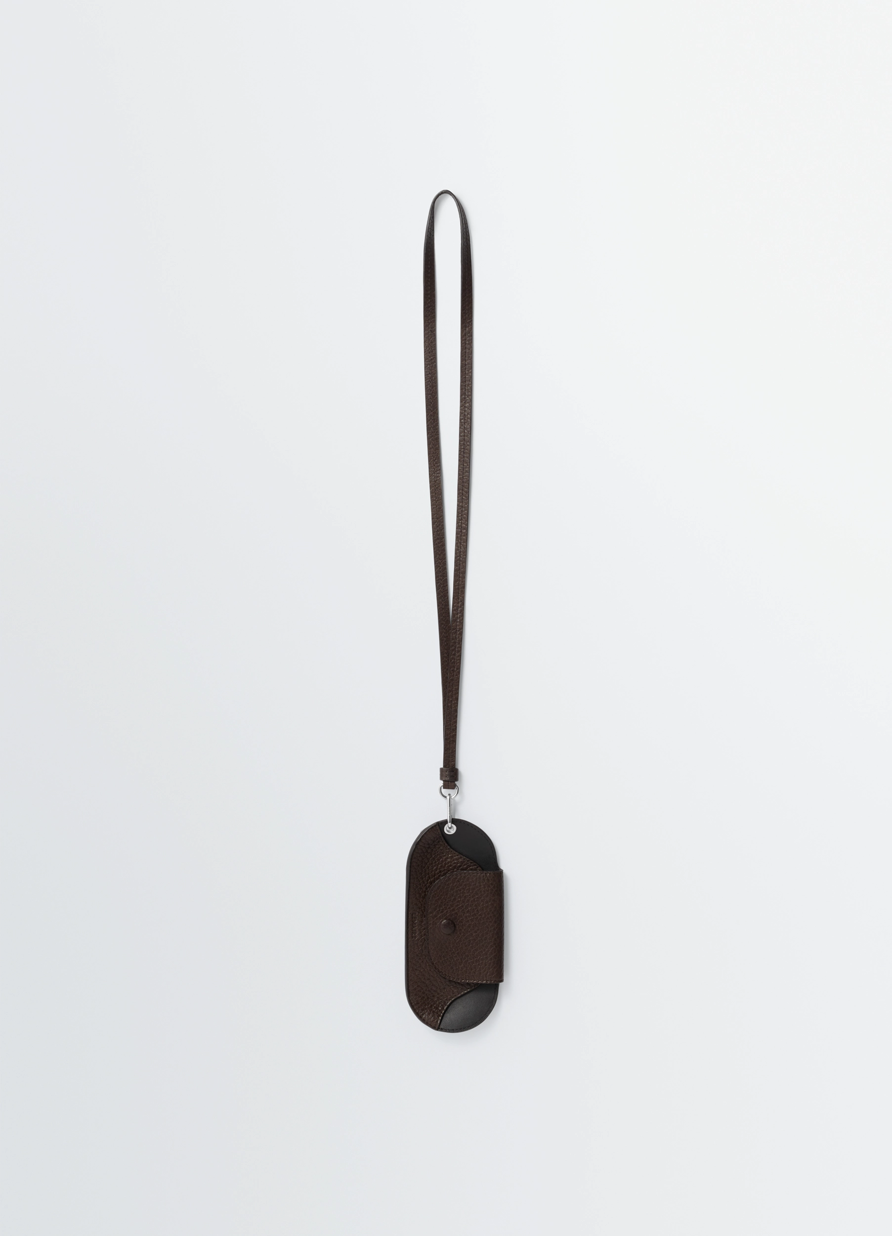 BELL GLASSES HOLDER IN LEATHER - Dark Chocolate - Grained Cow