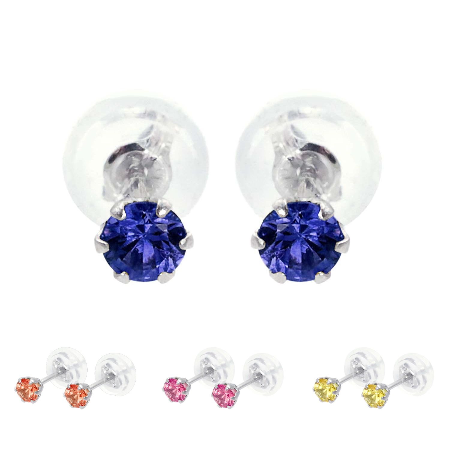 ピアス 両耳 サファイア 計 0.3ct 1粒 スタッドピアス pt900 プラチナ