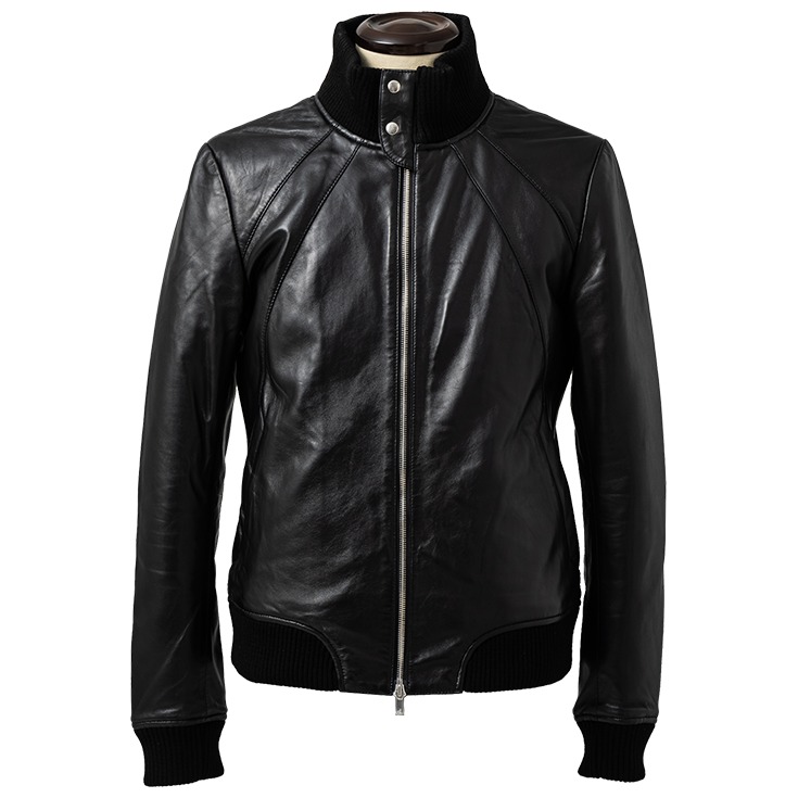 LIUGOO 本革 レザージャージ トラックジャケット メンズ リューグー