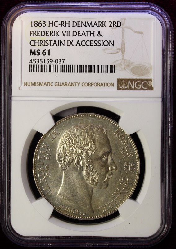 デンマーク クリスチャン9世即位、フレデリク7世追悼 1863年 2