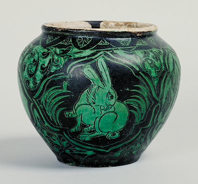 緑釉白地黒掻落動物文壺 – MOA美術館 | MOA MUSEUM OF ART