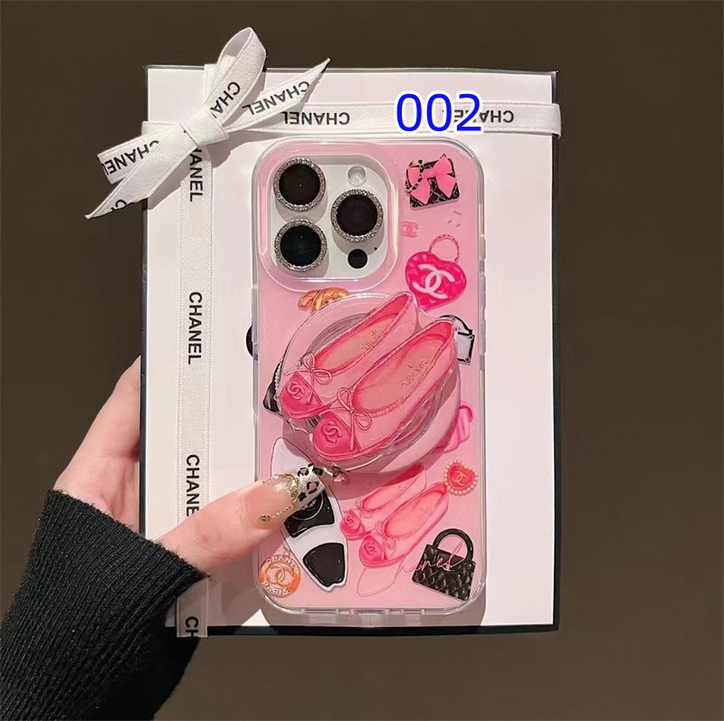 シャネル iphone16/16pro ケース グリップ 付き chanel スマホケース