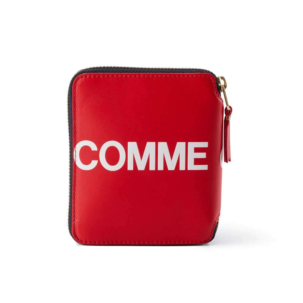 COMME des GARCONS Huge－Logo 二つ折り ZIPウォレット レッド(Huge