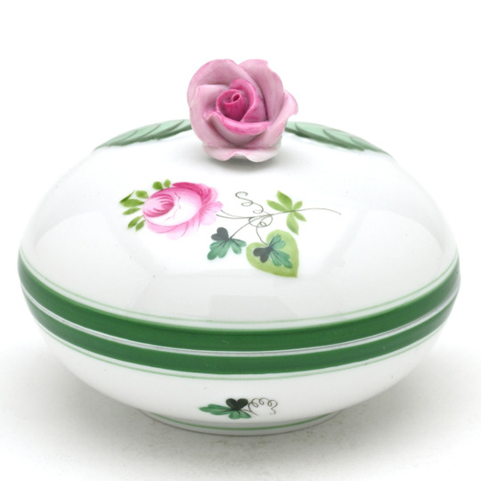 ヘレンド(Herend) ウィーンの薔薇(06021/VRH) 丸形小物入れ(直径:8cm