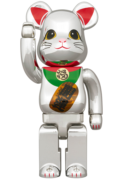 MEDICOM TOY - BE@RBRICK 招き猫 開運 銀メッキ 発光 400％