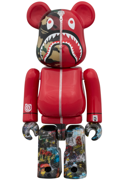 MEDICOM TOY - BE@RBRICK BAPE(R) LEGACY CAMO SHARK GRAY／RED／NAVY