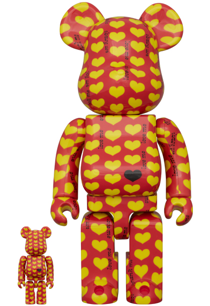MEDICOM TOY - BE@RBRICK Yellow Heart Reverse Ver. 100％ & 400％