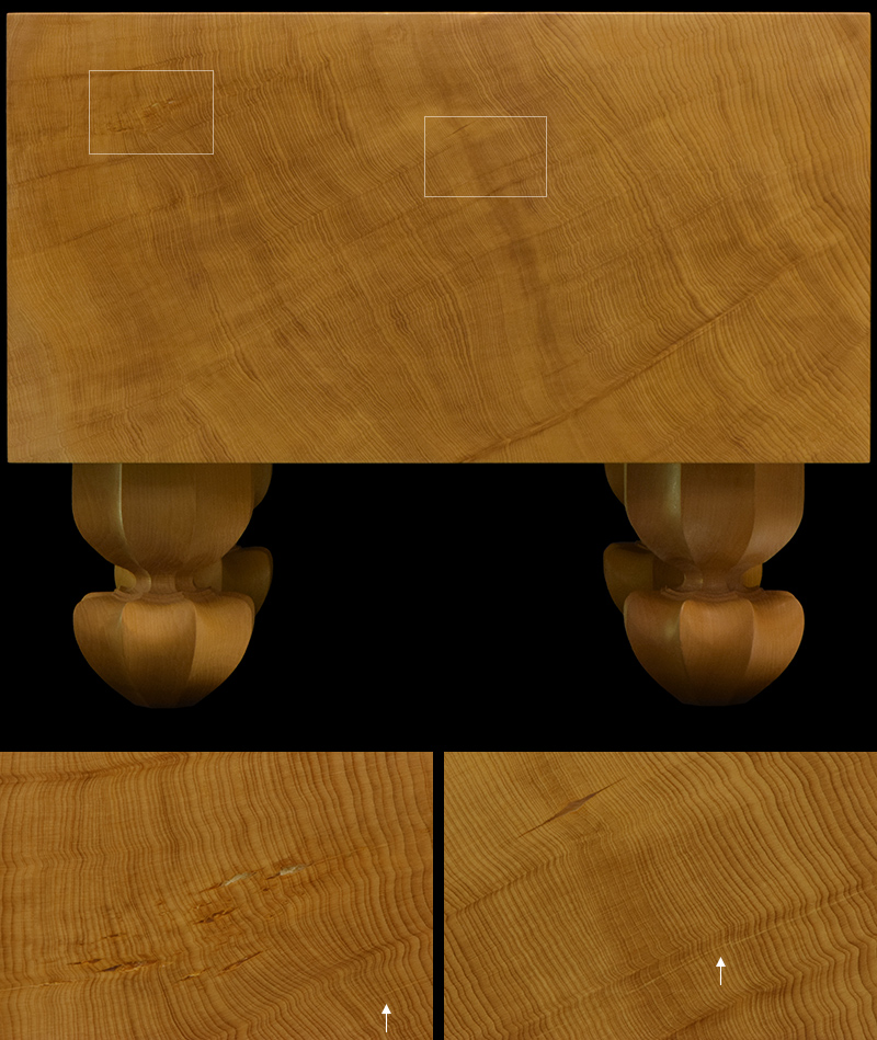 本榧足付碁盤 7寸2分（天柾） ga70010 | 前川榧碁盤店