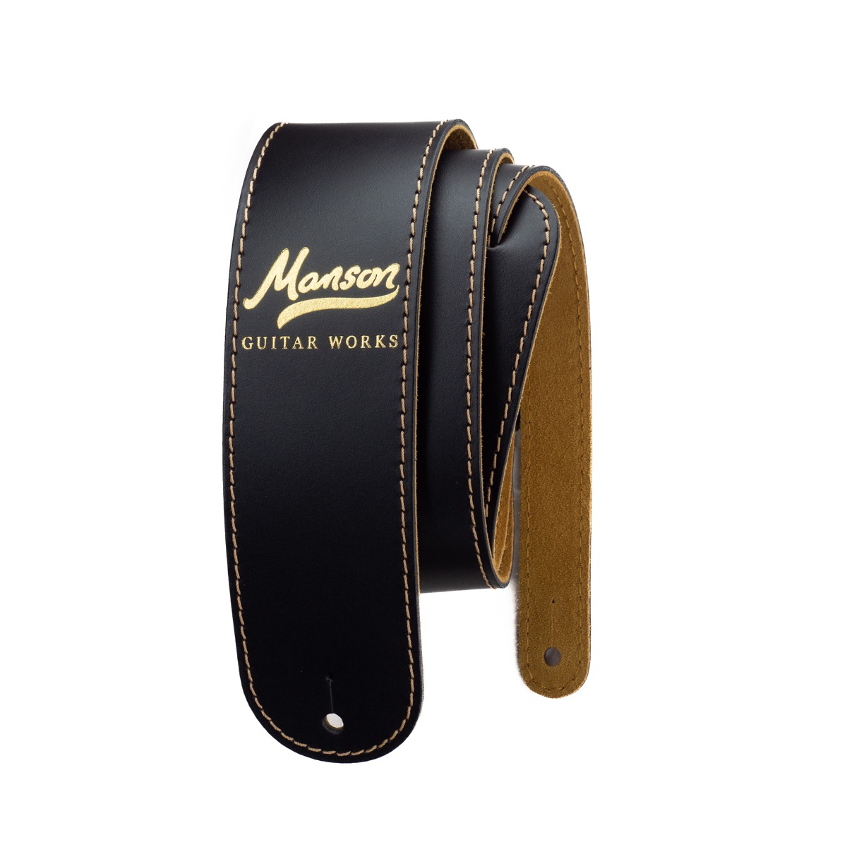 Manson Deluxe Leather Guitar Strap Silver