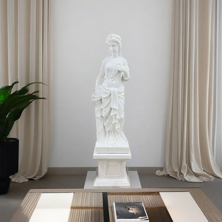 天然大理石彫刻 季節の乙女（春）｜女性像・大理石彫刻｜ガーデン
