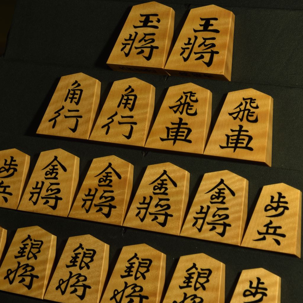 将棋駒 大竹竹風作 錦旗 虎斑極上