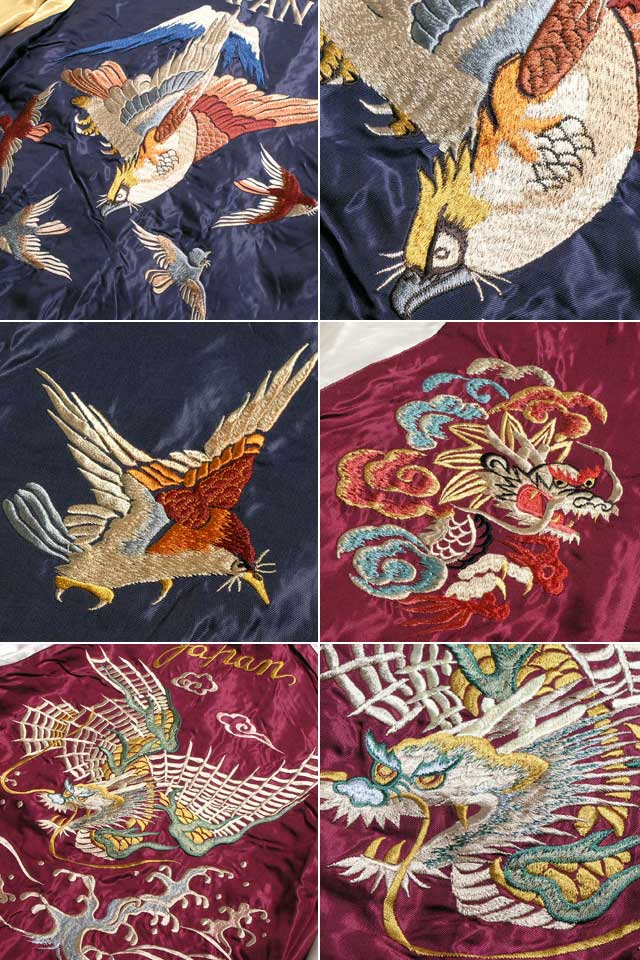 テーラー東洋スカジャン「店舗限定モデル」鷹×龍アセテートスカ/NO195