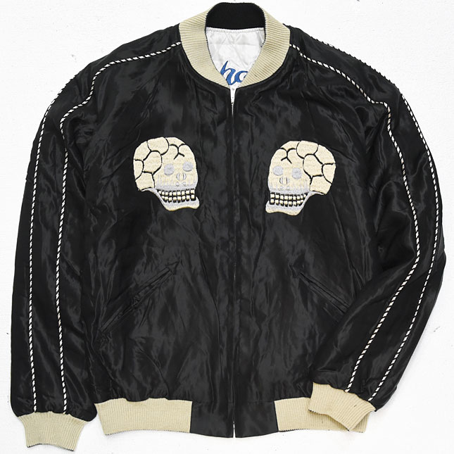 東洋スカジャン【SKULL×JAPAN MAP】サテンキルトスカ・NO-247/tt14466-119