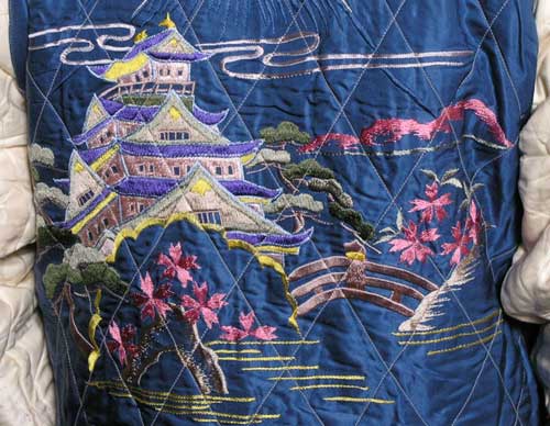 送料無料」テーラー東洋スカジャン/虎顔×城・別珍スカ/NO347・tt11593-119