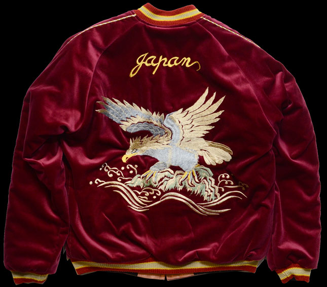 テーラー東洋スカジャン「EAGLE×JAPAN MAP」別珍×サテンキルト