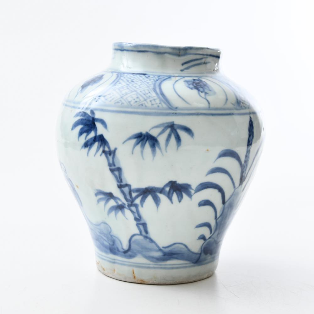 中国 景徳鎮 青花花瓶 人 ｜ みんげい おくむら （日本と世界の民芸）