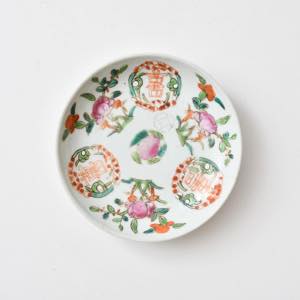 中国 景徳鎮 赤絵4.5寸皿 喜 ｜ みんげい おくむら （日本と世界の民芸）