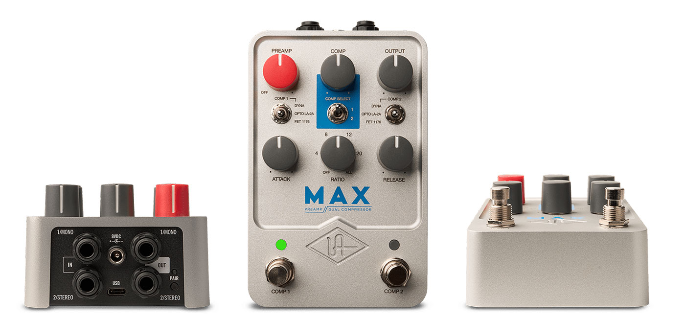 Universal AudioがUAFXペダルの新製品MAX Preamp & Dual Compressor