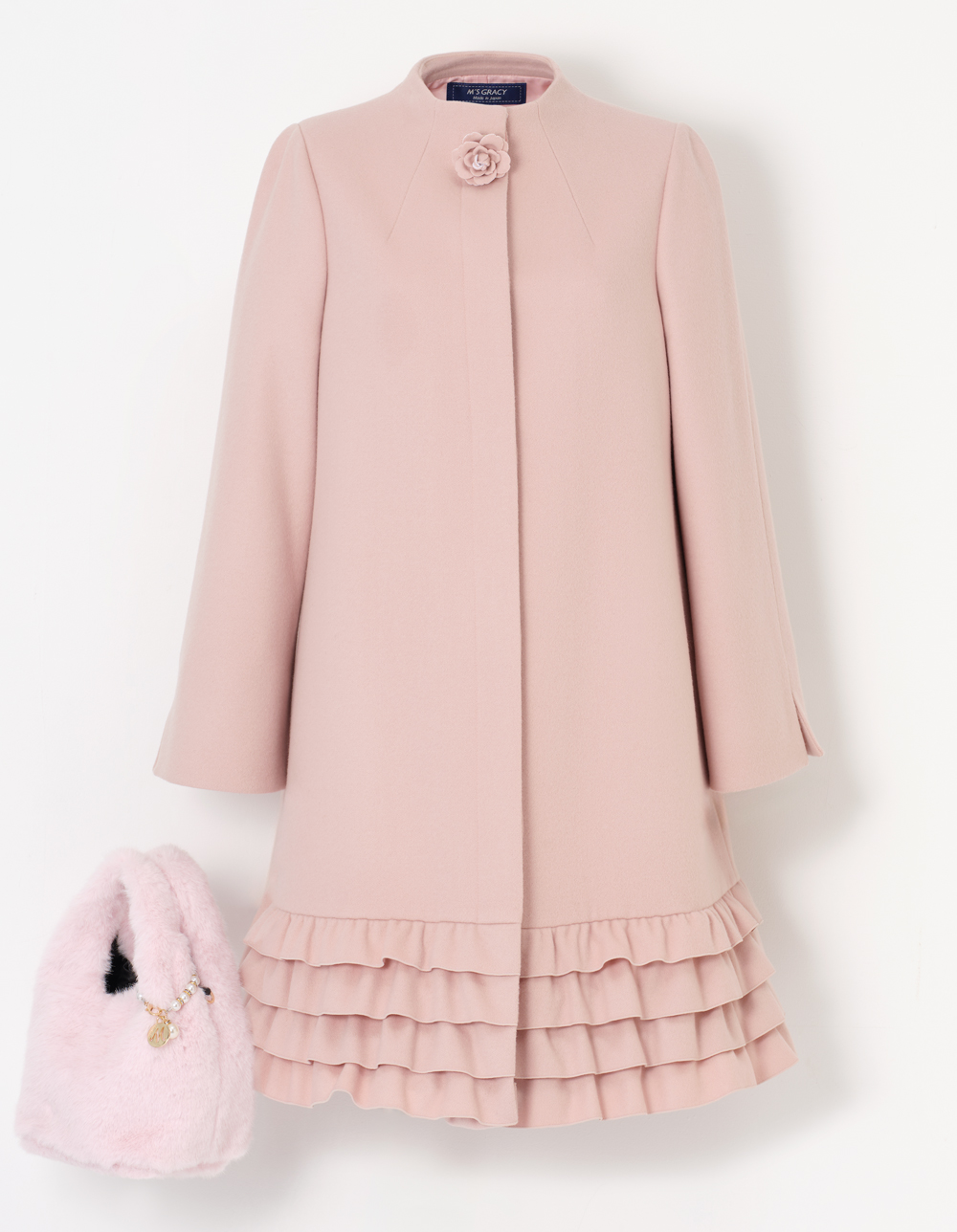 フリルxリボンジップアップコート | msgracy