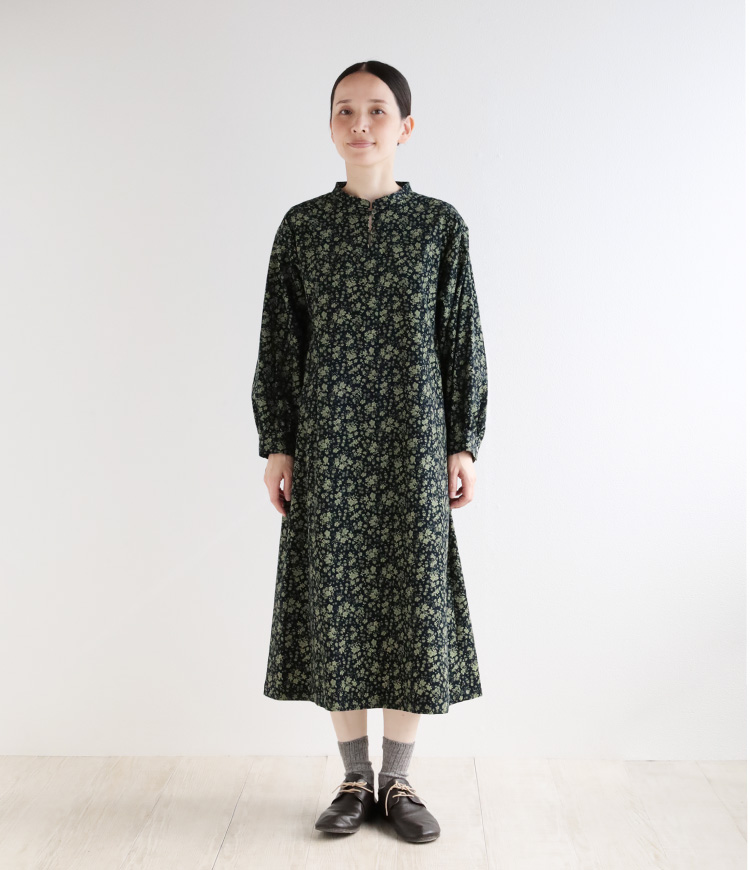 nofl】コーデュロイ糸目小花柄ワンピース 644211410 | ナチュラル服