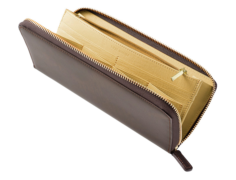 キプリス】ハニーセル長財布(ラウンドファスナー束入)□シラサギレザー