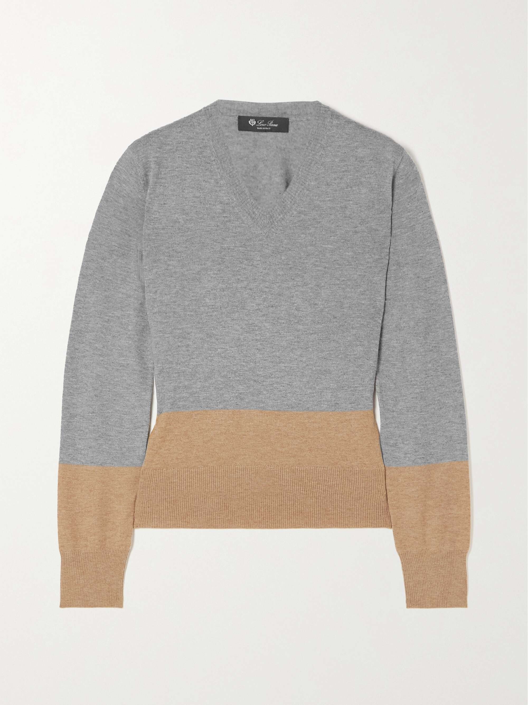 LORO PIANA Color-block cashmere sweater | NET-A-PORTER