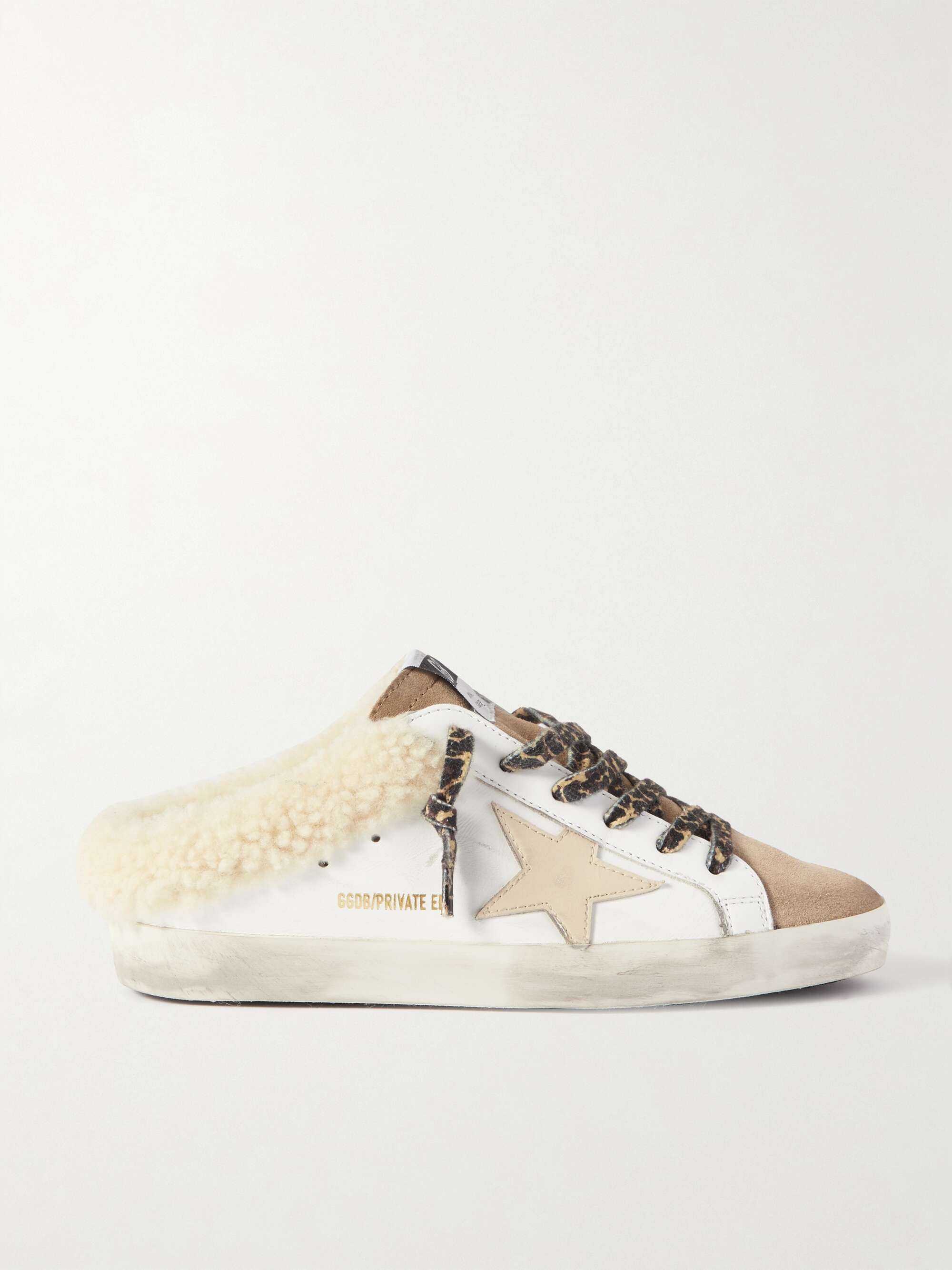 GOLDEN GOOSE Superstar Sabot shearling-lined distressed leather