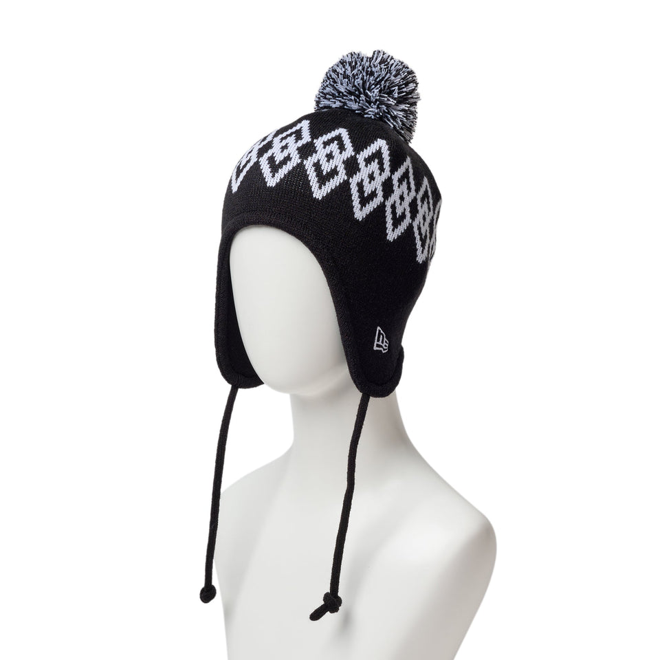 キッズ Kid's ポンポンニット イヤーフラップ ブラック | ニューエラ