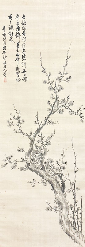 貫名海屋 墨梅詩画（双幅）/掛け軸(Hanging scrolls) 絵画の買取 販売