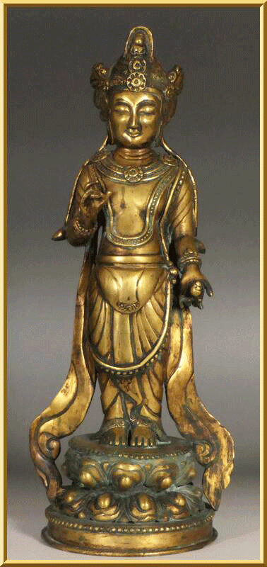 古美術 波兎 / 金銅観音菩薩立像 白鳳時代