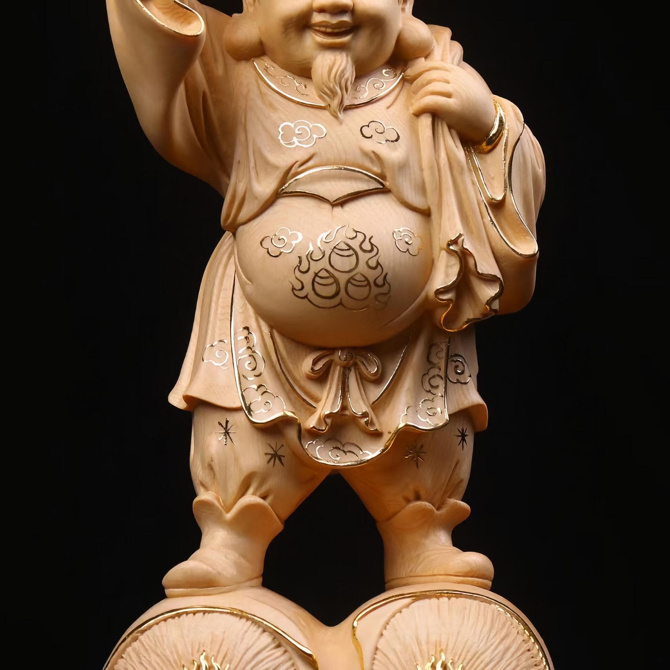 極上彫り 仏像 木彫り 大黒様 置物 縁起 七福神 大黒天 金運 – 念珊閣仏像