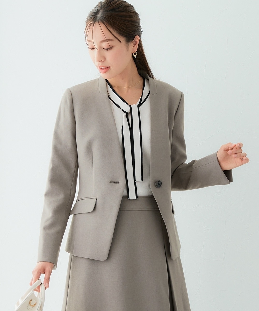 レディーススーツ】セットアップ対応洗えるウール調ストレッチノー