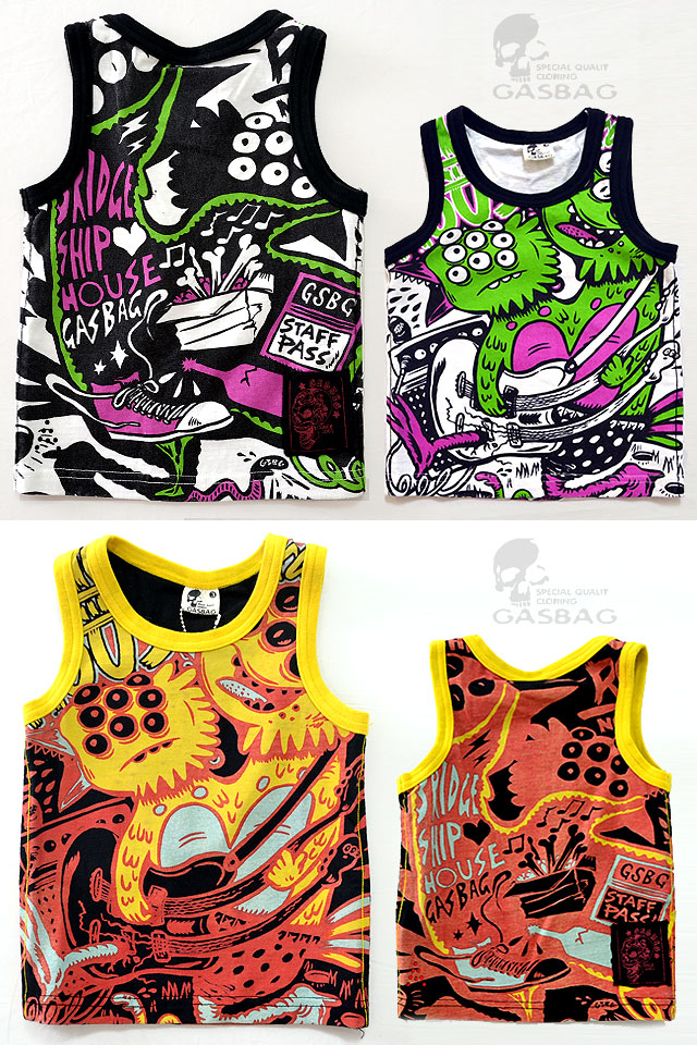 90～130】クレイジーロックタンクトップ◇GAS BAG/キッズ｜子供