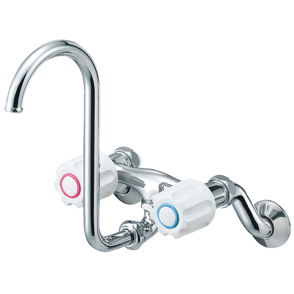 ツーバルブ混合栓（折込形）［共用形］ | 商品のご案内 | SANEI