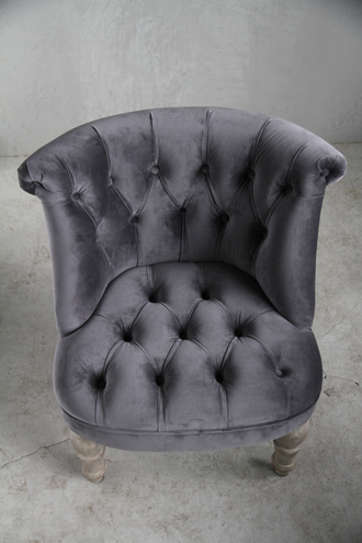 ClassicフレンチローチェアNina ダークグレーベルベット