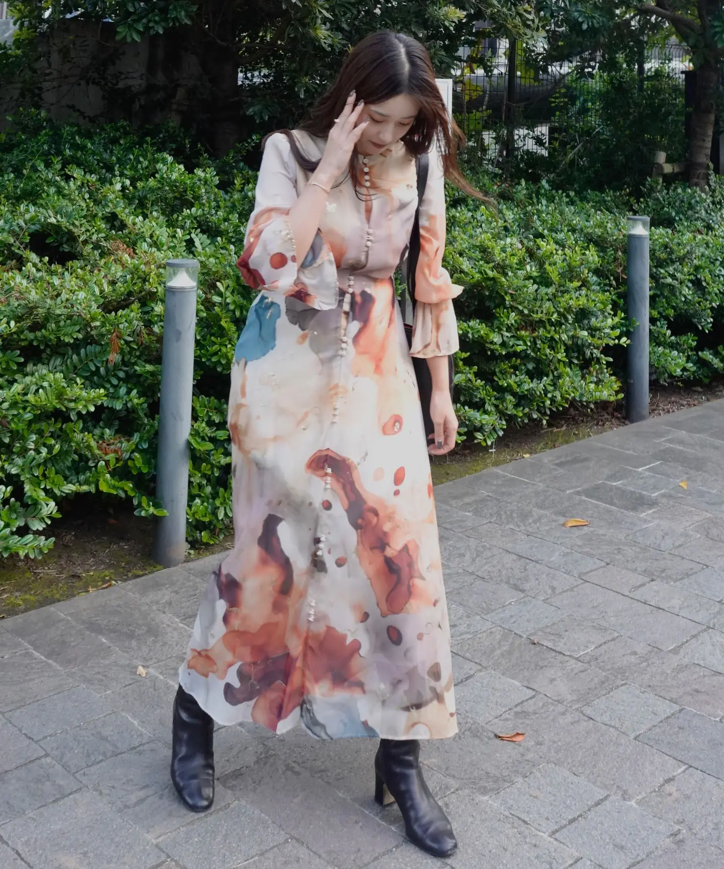 Mサイズ】UNDRESSED AMELIA INK ART DRESS Ameri VINTAGE（アメリ