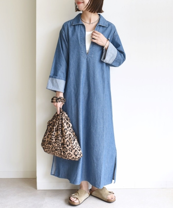 WEB限定】〈洗濯機可能〉スキッパー デニム ワンピース｜ SHIPS 公式サイト