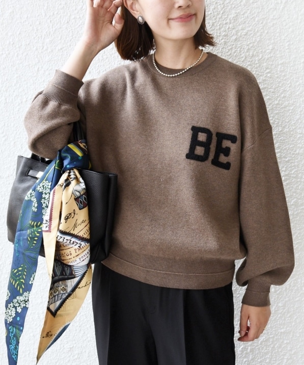 WEB限定】〈手洗い可能〉サガラ 刺繍 ロゴ ニット プルオーバー