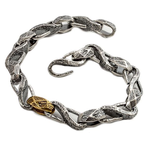 メンズ シルバー×真鍮ブレスレット [DB-191]