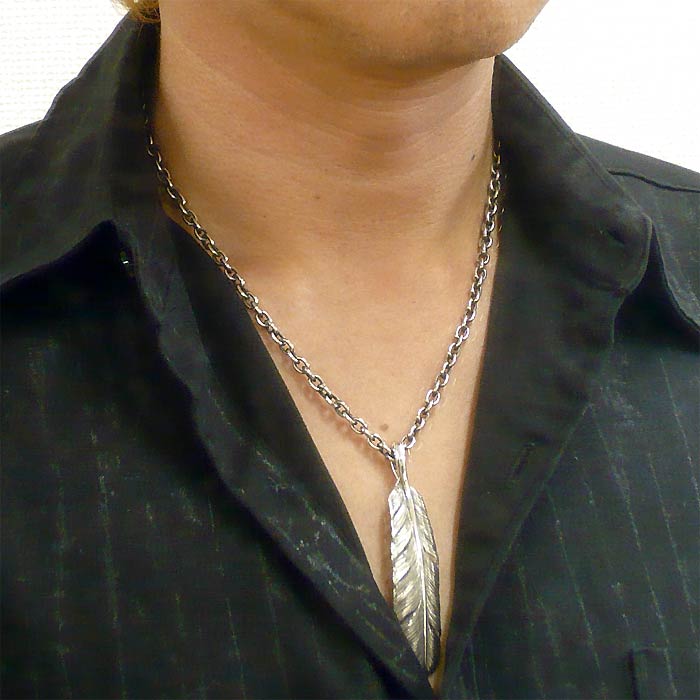 K-SMITH【ケースミス】フェザー シルバー ネックレス メンズ 羽根を