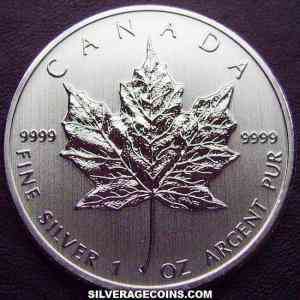 2004 Elizabeth II Canadian 5 Dollars 1 Ounce Silver Maple Leaf