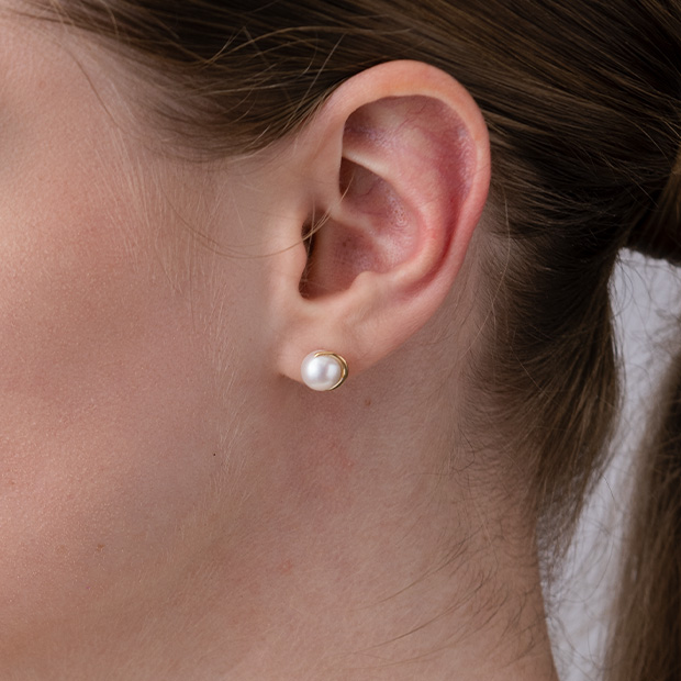 PEARL MOON PIERCED EARRINGS(S)(2ZP1424)K18 ピアス｜スター