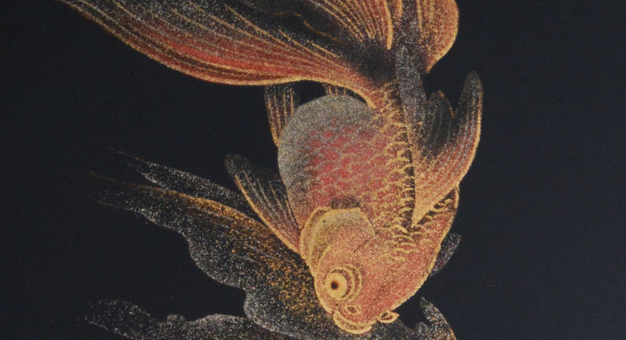 Dunhill - Namiki Goldfish Hiramaki-e cigarette case, 1930's