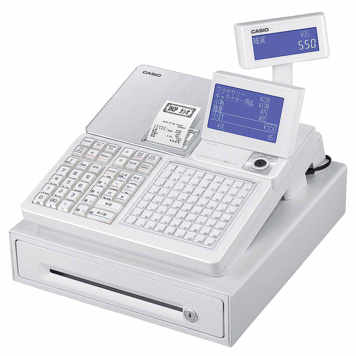 カシオ レジスターTE-5000M スキャナー HHS-17付き TE-5000-S / TE