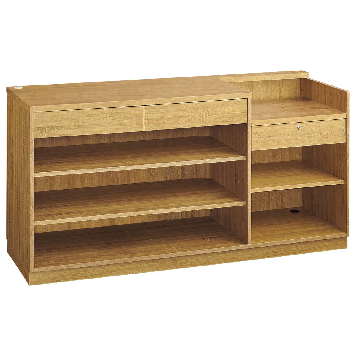 レジカウンター 切り欠きタイプ 幅180cm ラスティック柄〔ストエキ