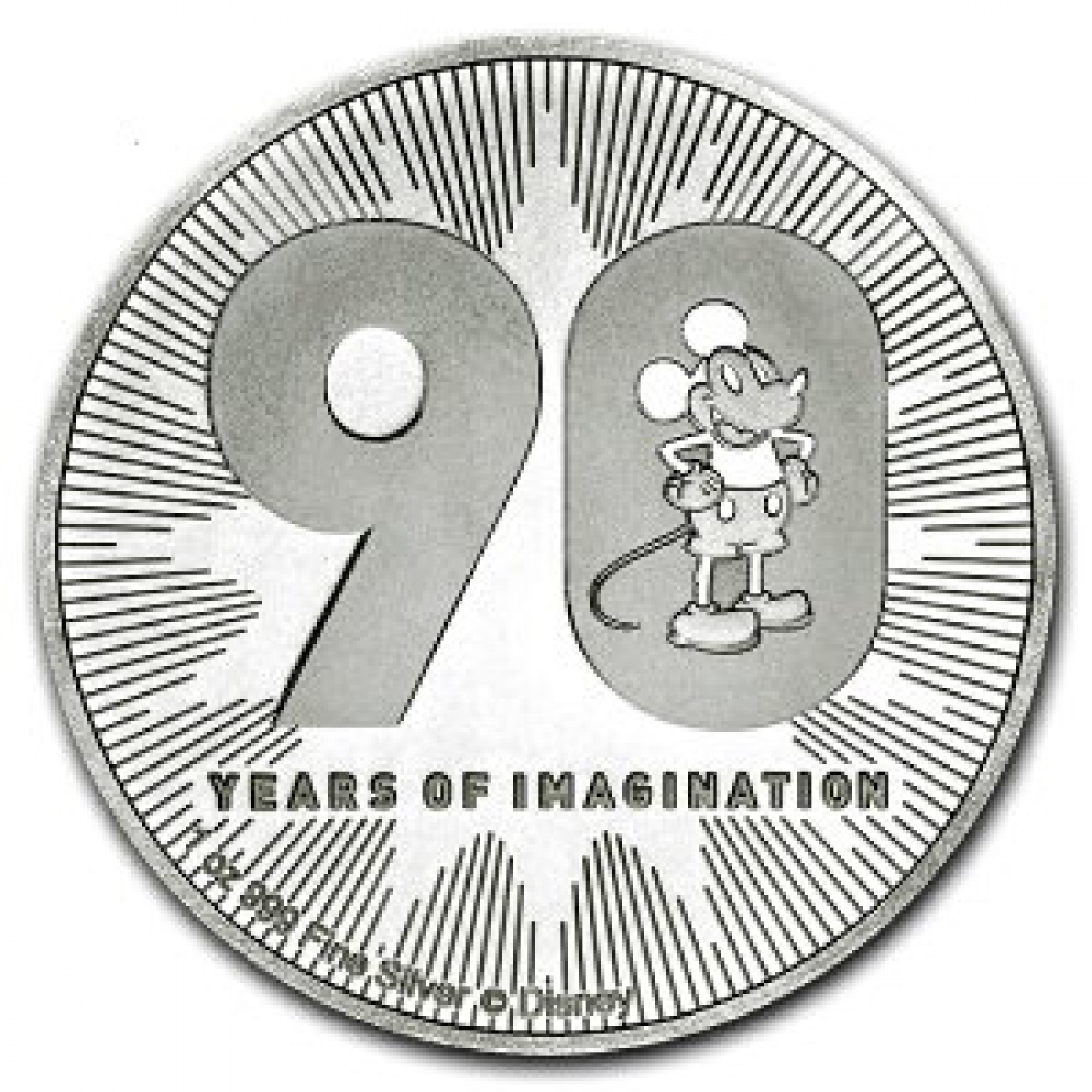 ミッキーマウス 誕生90周年記念銀貨 1オンス