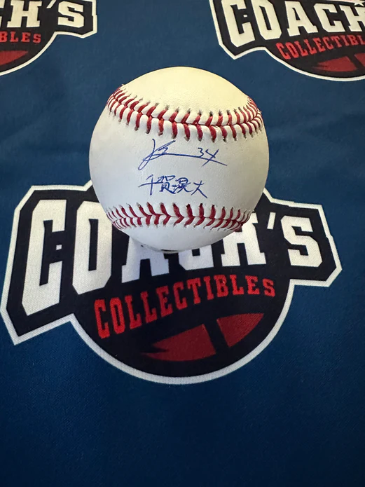 千賀滉大選手＃34NYメッツW直筆サインEnglish&Kanji MLBボール