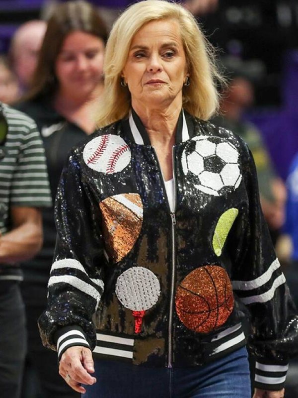 Kim Mulkey Sequin Bomber Jacket | Queen of Sports Sparkle Jacket