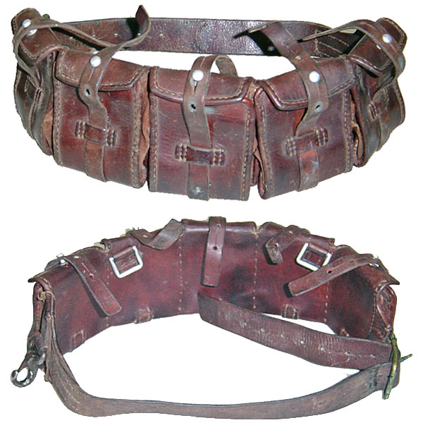 VINTAGE Swedish Bandolier Leather Ammo Pouch WW1 スウェーデン軍