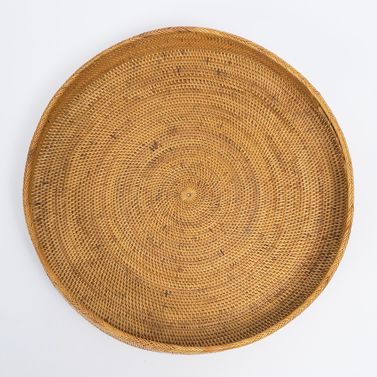 バリ島 アタ製 ラウンドトレイ 円形トレー お盆 2種14枚 セット売り 未